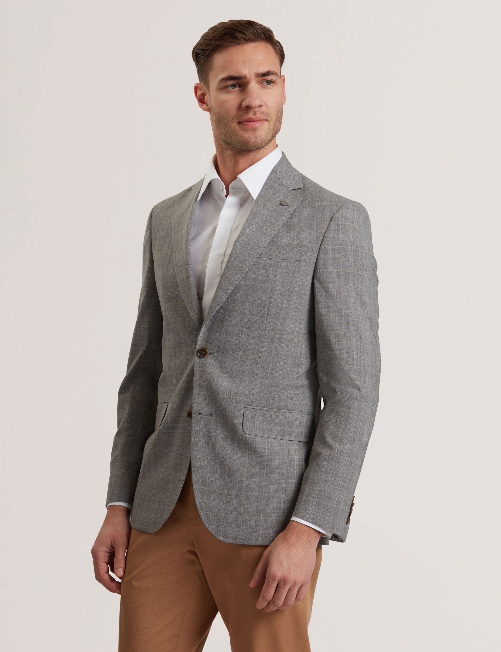RON - Windowpane Check Wool Suit Jacket