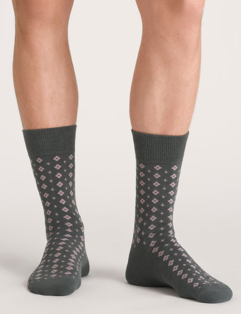 CREW GEOMETRIC CHECK | DARK GREEN