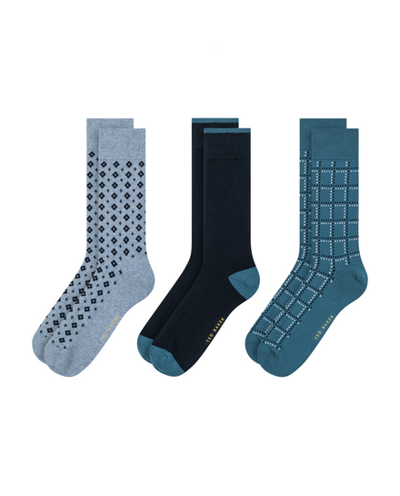 CREW GEOMETRIC CHECK | BLUE