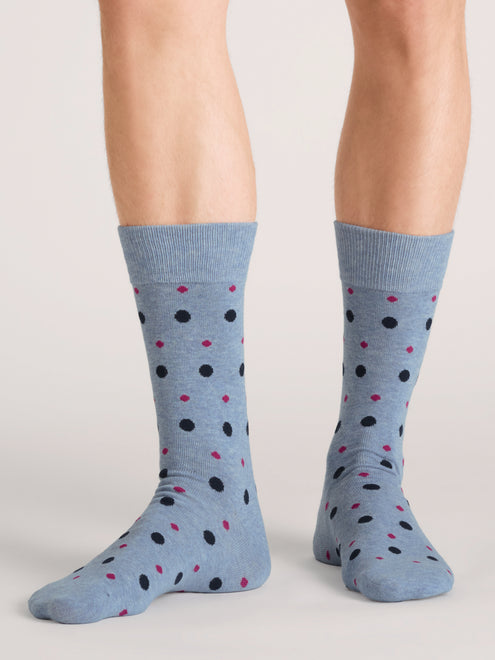 3 PAAR HERREN NON-FROTTEE CREW-SOCKEN | BLAU