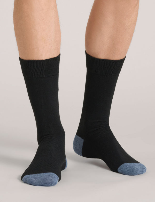 CREW SOCK CONTRAST TOE | BLACK