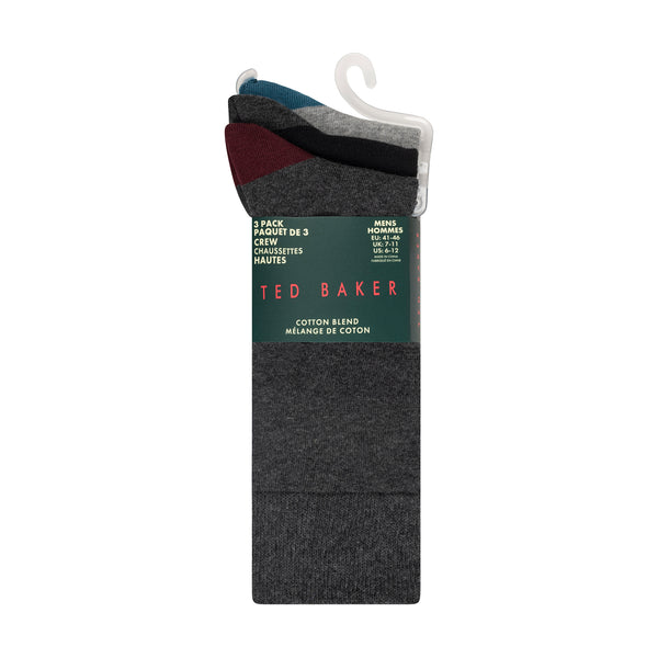 3 PK MENS NON TERRY CREW | DARK GREY