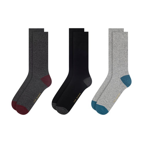 3 Paar Herrensocken ohne Frottee | MITTELGRAU
