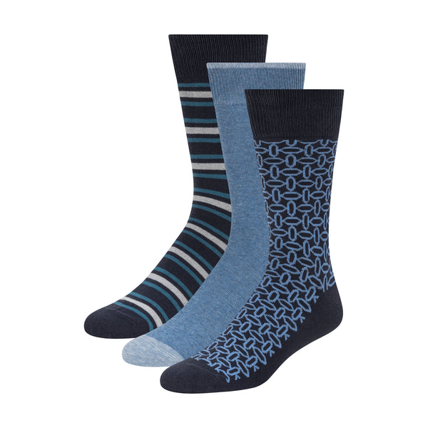 CREW MIXED PRINT | BLUE