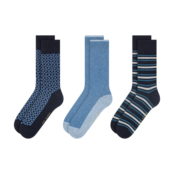 CREW MIXED PRINT | BLUE