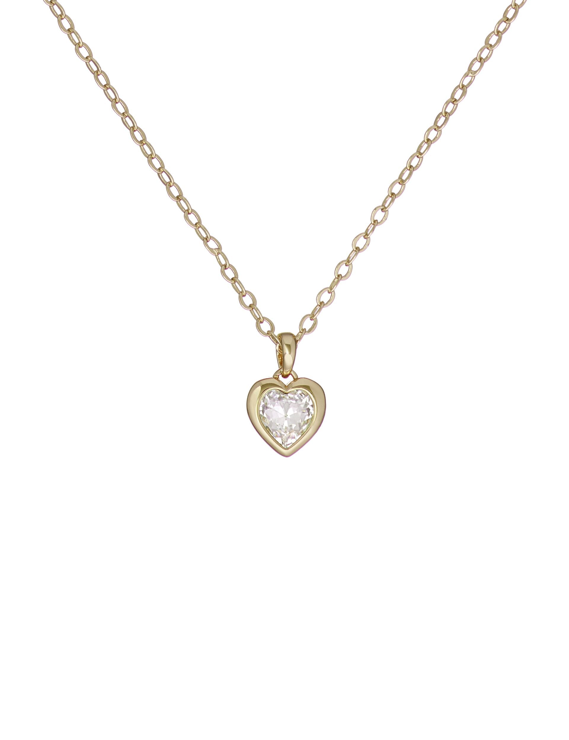 Gold Crystal Heart Pendant Necklace Hannela Ted Baker UK