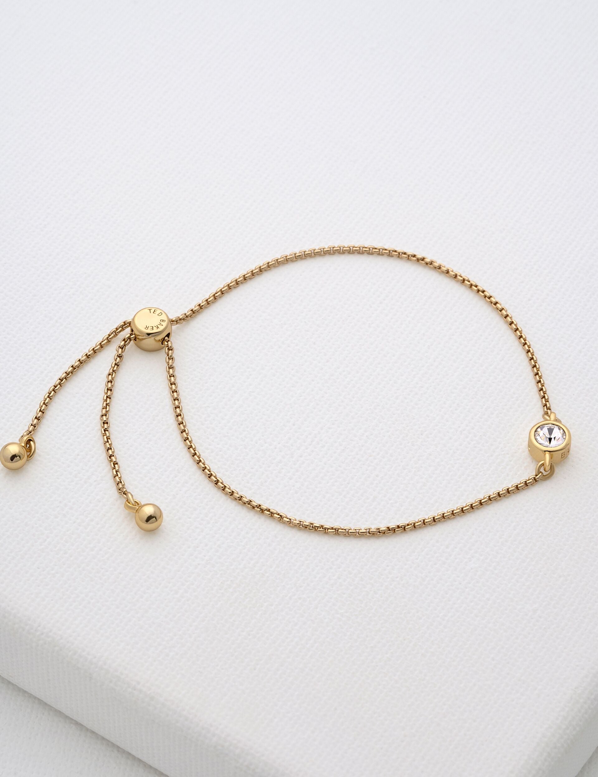 Gold Mini Crystal Adjustable Slider Bracelet Sarsaa Ted Baker UK
