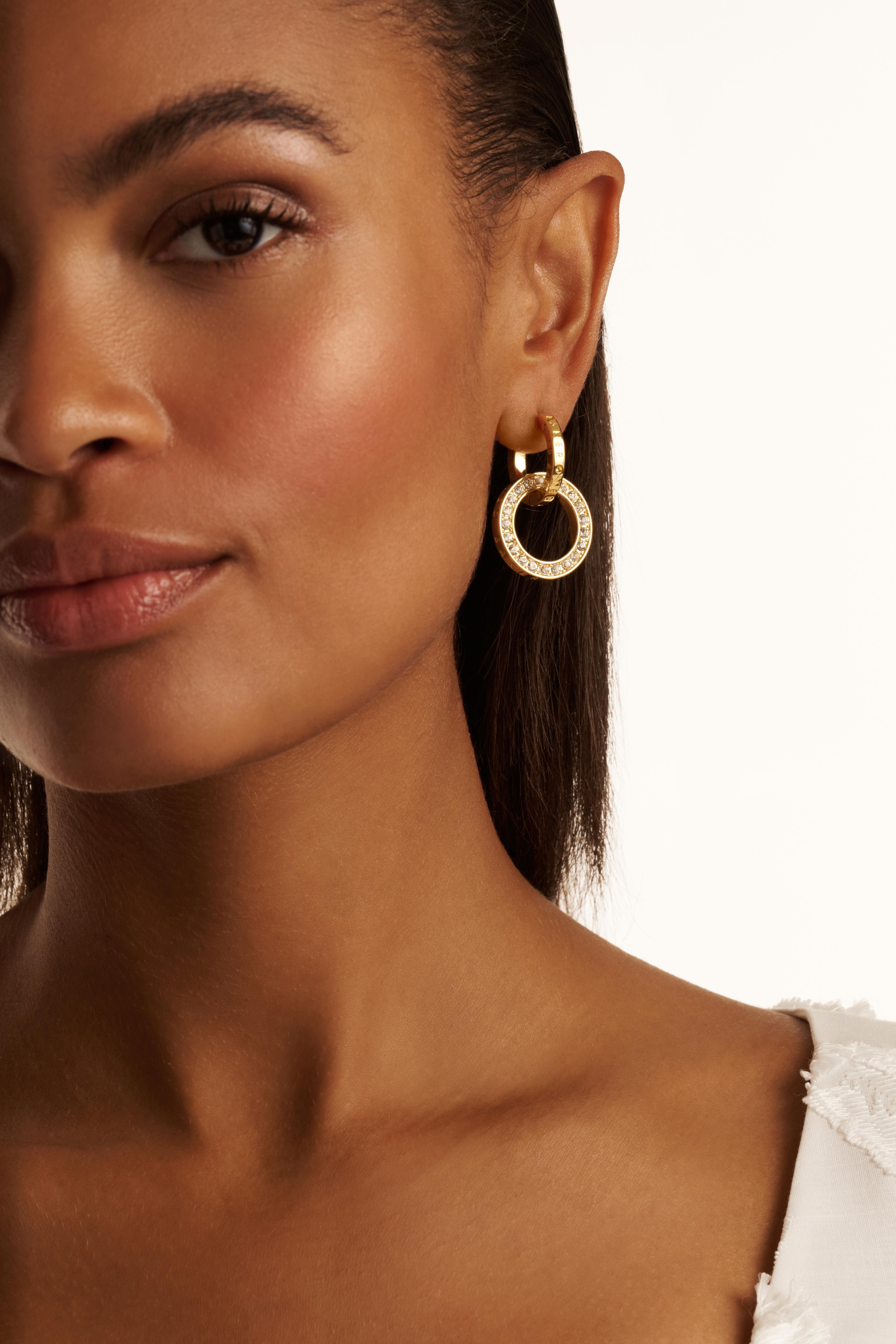 TED BAKER LINA Crystal Double Link Drop Hoop Earrings - TBJ3851-02-02 CASIO TED BAKER LINA Crystal Double Link Drop Hoop Earrings - TBJ3851-02-02 CASIO