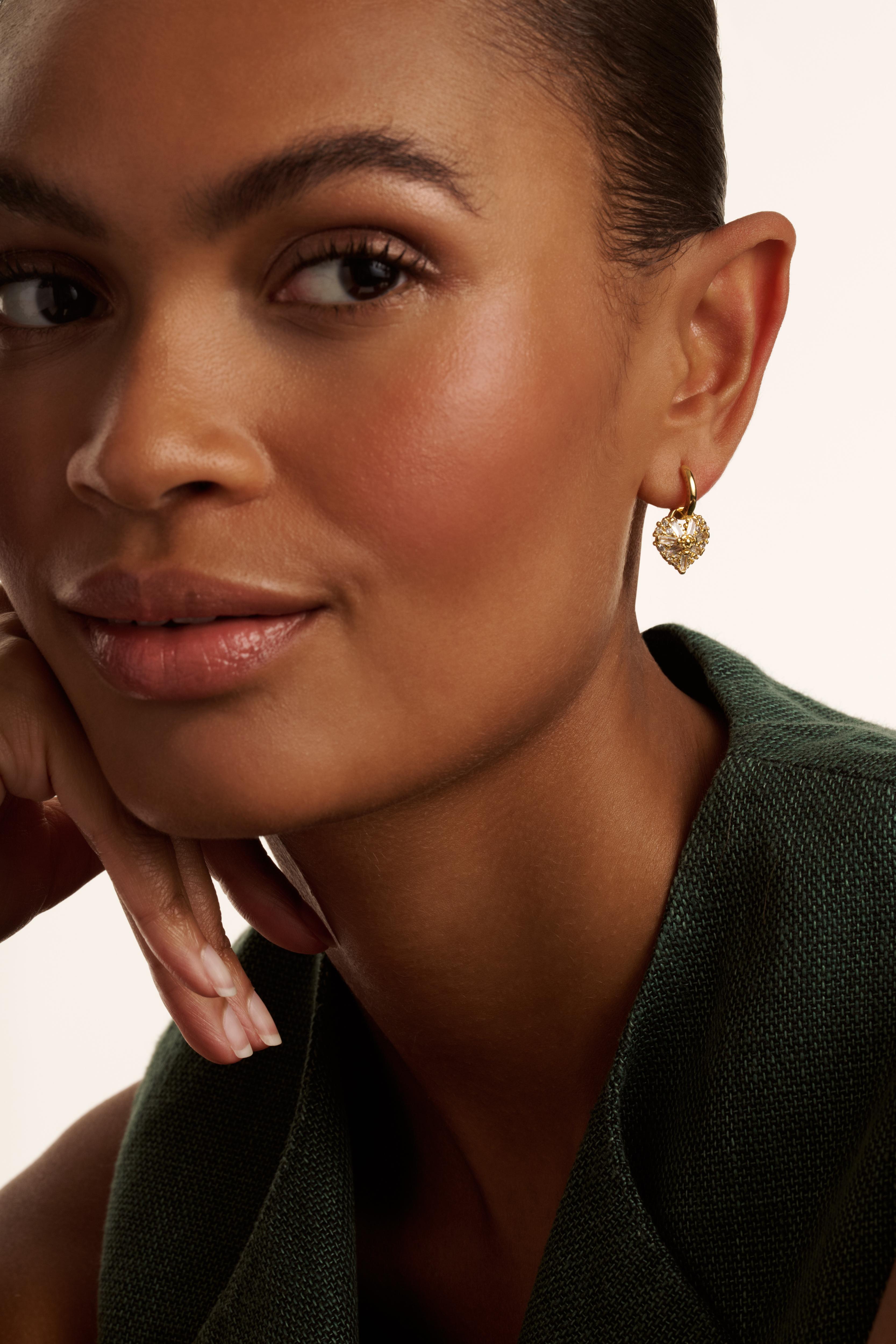 TED BAKER CHERISE Crystal Cluster Heart Pendant Hoop Earrings - TBJ3980-02-02 CASIO TED BAKER CHERISE Crystal Cluster Heart Pendant Hoop Earrings - TBJ3980-02-02 CASIO