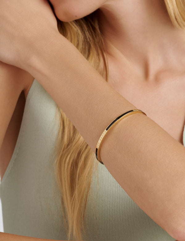 Ted Baker Black Enamel Slim Bangle Bracelet