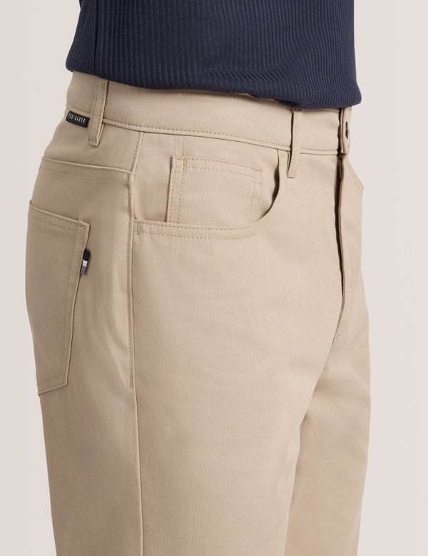 COMPACT HERRINGBONE TROUSERS | CROCKERY