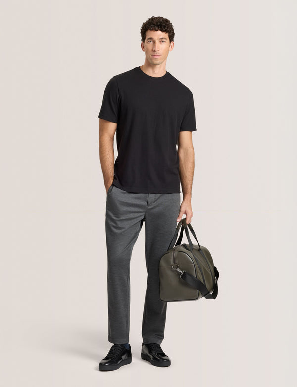 KNIT TWILL ELASTIC TROUSERS | IRON GATE HEATHER