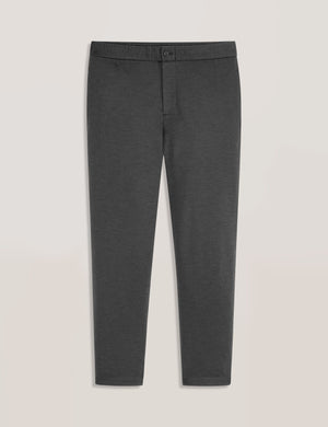 KNIT TWILL ELASTIC TROUSERS | IRON GATE HEATHER
