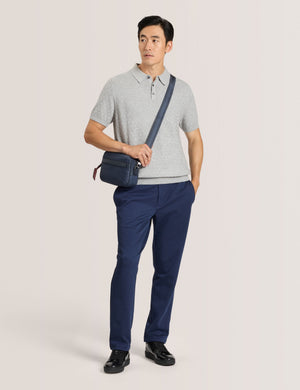 KNIT TWILL ELASTIC TROUSERS | BLUE