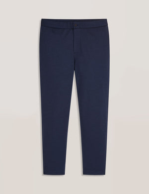 KNIT TWILL ELASTIC TROUSERS | BLUE