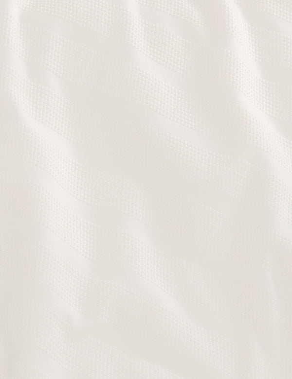 POPCORN STRIPE LONG SLEEVE POLO | WHITE