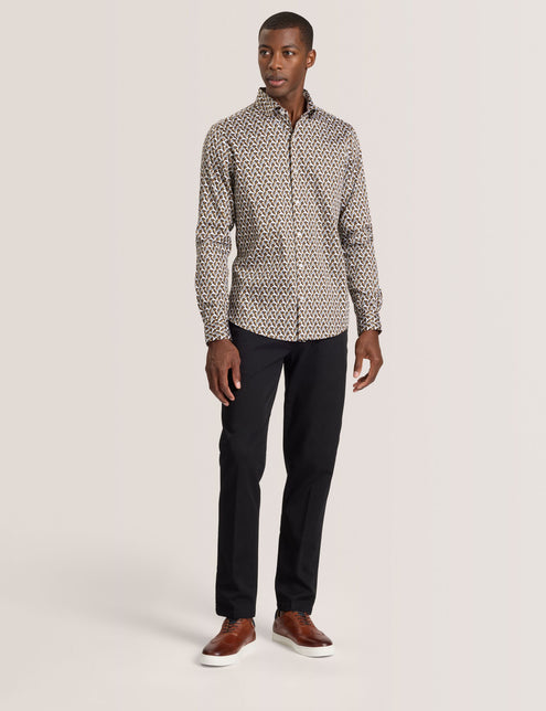 SOREN LONG SLEEVE ARCHIE PRINT SHIRT | DULL GOLD