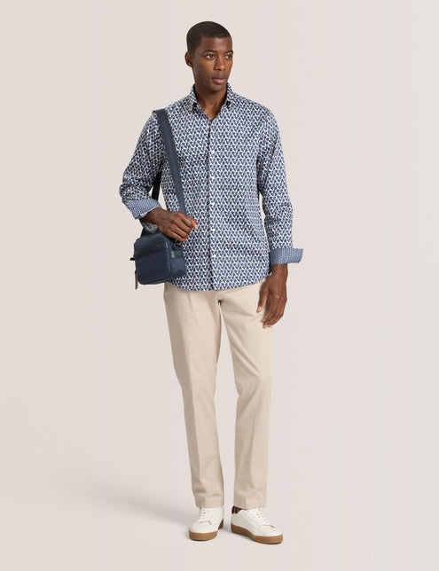 SOREN LONG SLEEVE ARCHIE PRINT SHIRT | DARK DENIM