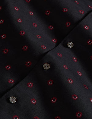 SOREN LONG SLEEVE DAISY PRINT SHIRT | BLACK BEAUTY