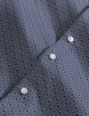 SOREN LONG SLEEVE CLAROT PRINT SHIRT | DARK DENIM