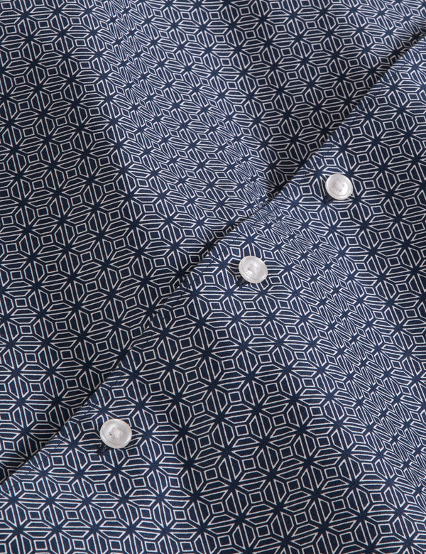 SOREN LONG SLEEVE CLAROT PRINT SHIRT | DARK DENIM