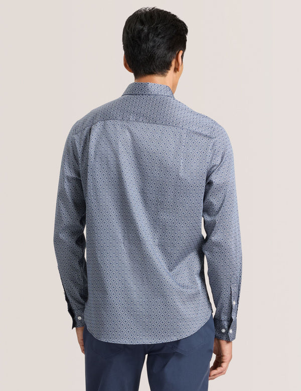 SOREN LONG SLEEVE CLAROT PRINT SHIRT | DARK DENIM