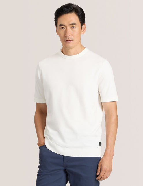 MODERN VISCOSE BLEND CREW | EGRET