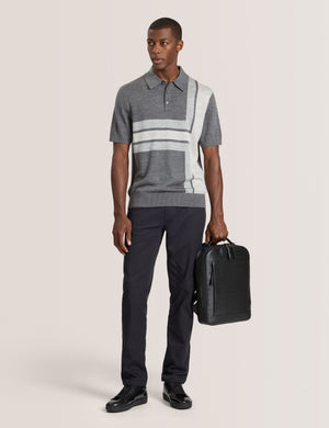 INTARSIA SWEATER POLO | CASTLEROCK HEATHER