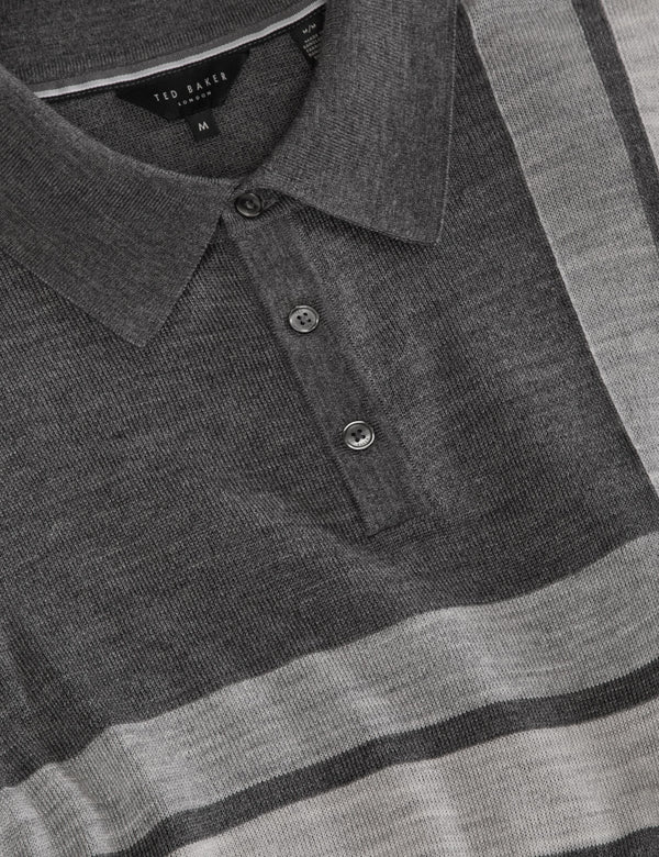 INTARSIA SWEATER POLO | CASTLEROCK HEATHER