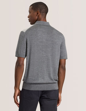 INTARSIA SWEATER POLO | CASTLEROCK HEATHER
