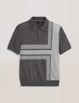 INTARSIA SWEATER POLO | CASTLEROCK HEATHER