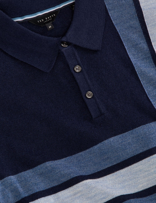 INTARSIA SWEATER POLO | SKY CAPTAIN