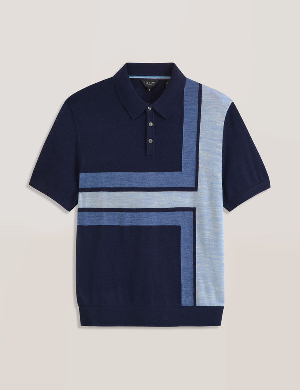 INTARSIA SWEATER POLO | SKY CAPTAIN