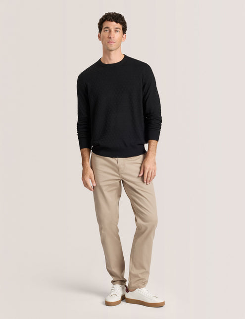 T STITCH LONG SLEEVE CREW NECK SWEATER | BLACK BEAUTY