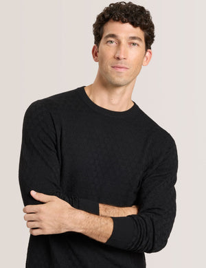 T STITCH LONG SLEEVE CREW NECK SWEATER | BLACK BEAUTY