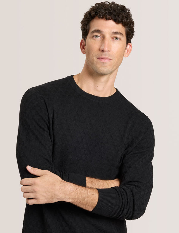 T STITCH LONG SLEEVE CREW NECK SWEATER | BLACK BEAUTY