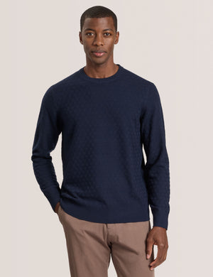 T STITCH LONG SLEEVE CREW NECK SWEATER | SKY CAPTAIN