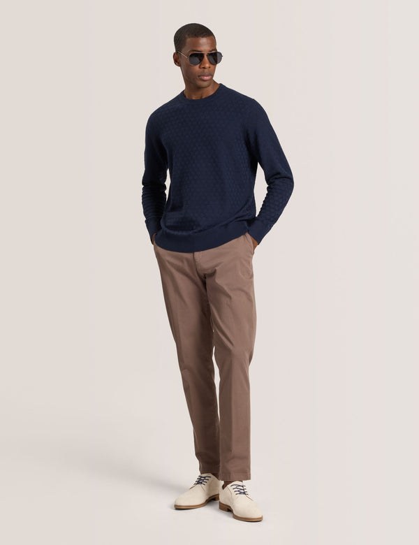 T STITCH LONG SLEEVE CREW NECK SWEATER | SKY CAPTAIN