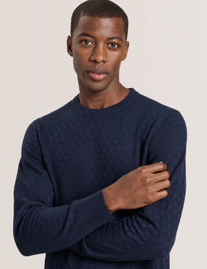 T STITCH LONG SLEEVE CREW NECK SWEATER | SKY CAPTAIN