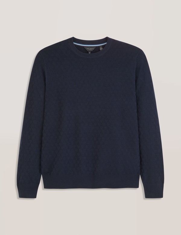 T STITCH LONG SLEEVE CREW NECK SWEATER | SKY CAPTAIN
