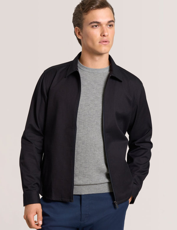 ZIP FRONT JACKET | NAVY
