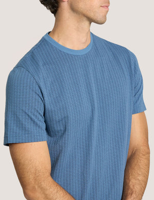 JACQUARD TEE | MID BLUE