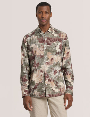 PAINTED PRINT SHIRT | OLIVE