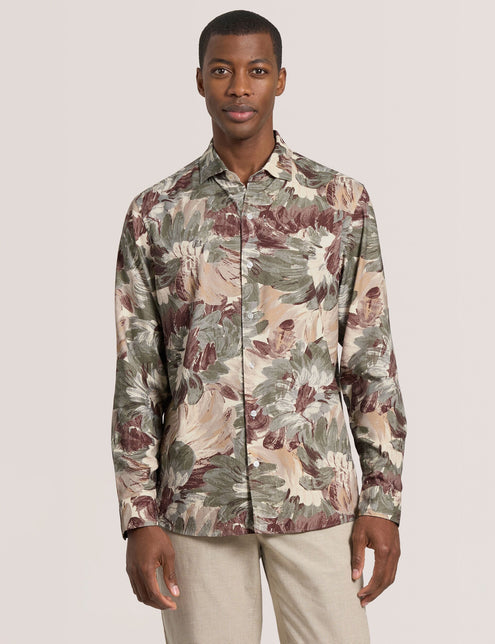PAINTED PRINT SHIRT | OLIVE