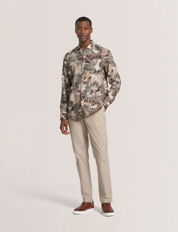 PAINTED PRINT SHIRT | OLIVE