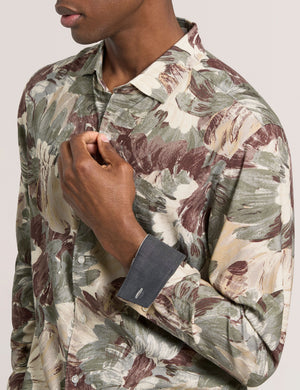 PAINTED PRINT SHIRT | OLIVE