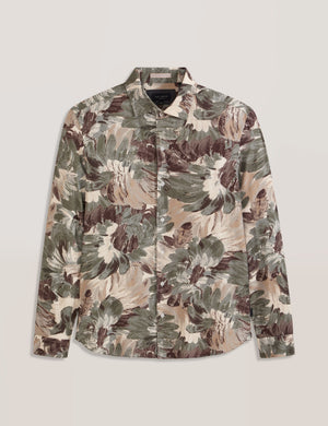 PAINTED PRINT SHIRT | OLIVE