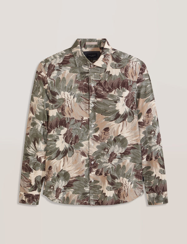 PAINTED PRINT SHIRT | OLIVE