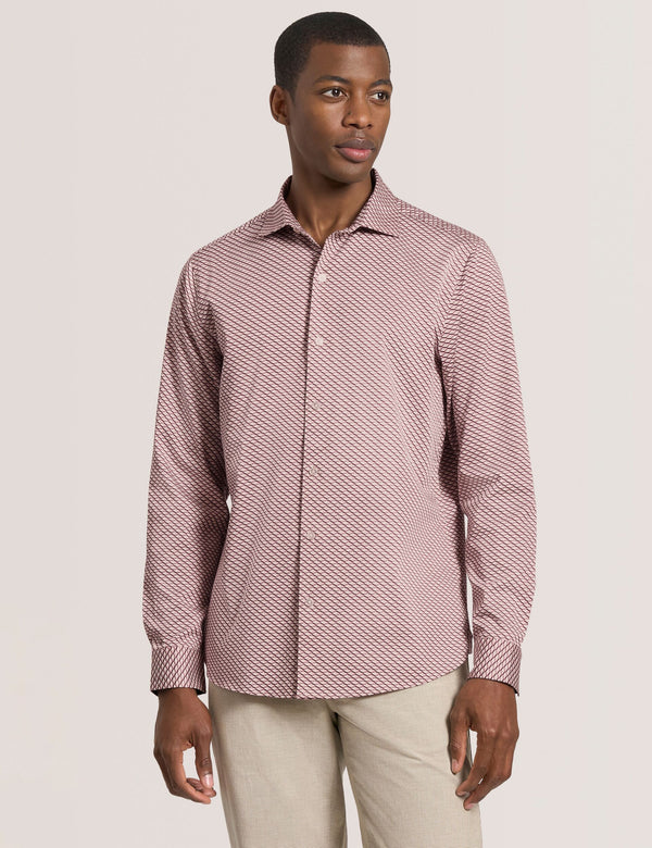 GEO PRINT SHIRT | MID PINK