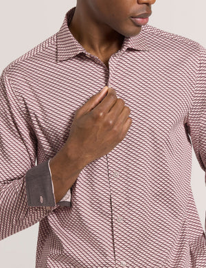 GEO PRINT SHIRT | MID PINK
